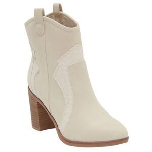 MIA Simmone Cowboy Bootie‎ Women's SZ 8.5 Ivory Vegan Leather NEW